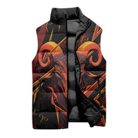 Custom Aries Zodiac Sleeveless Puffer Jacket With Bold Triangle