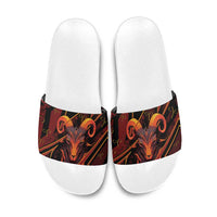 Aries Zodiac Slide Sandals With Bold Triangle