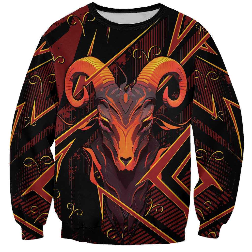 Custom Aries Zodiac Sweatshirt With Bold Triangle