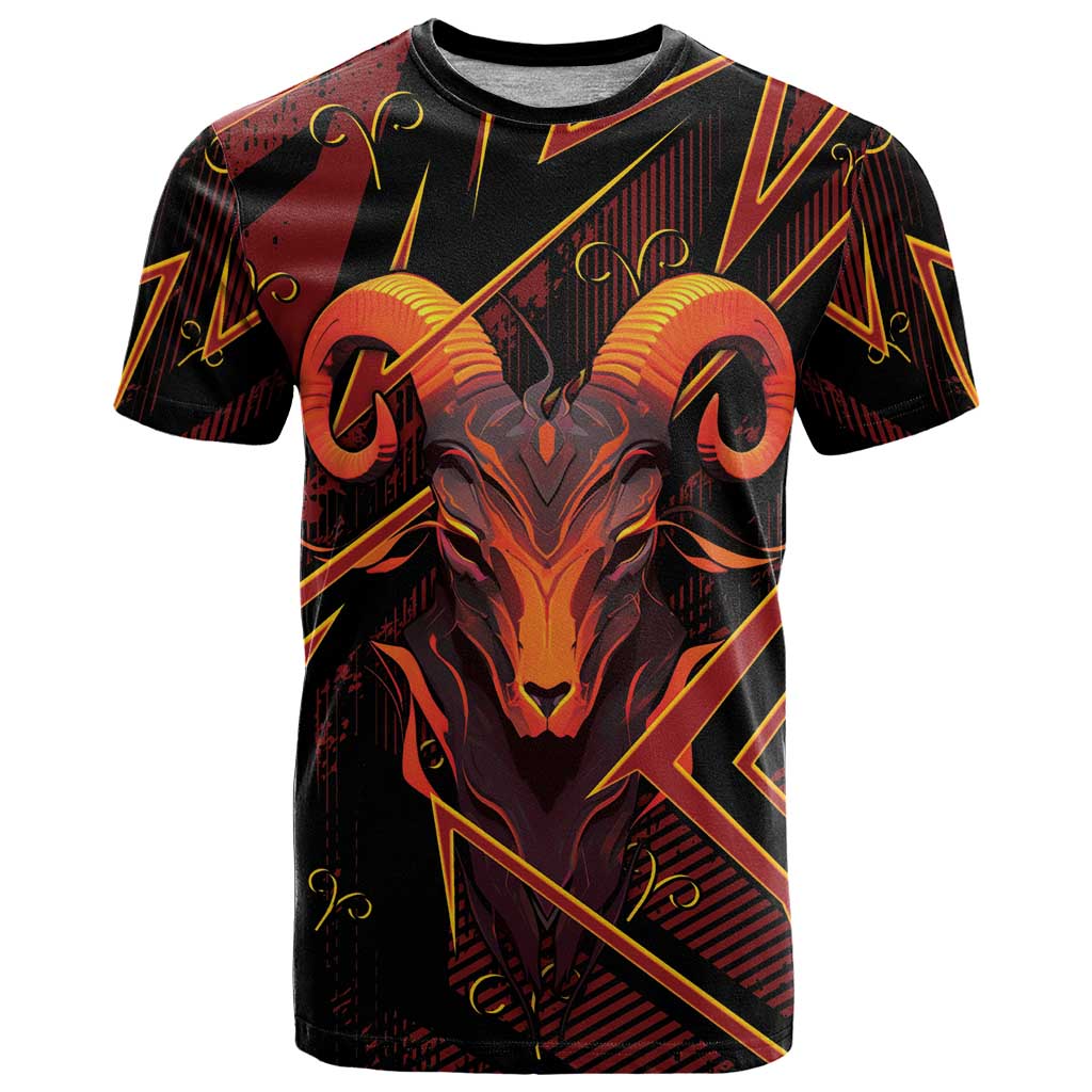 Custom Aries Zodiac T Shirt With Bold Triangle