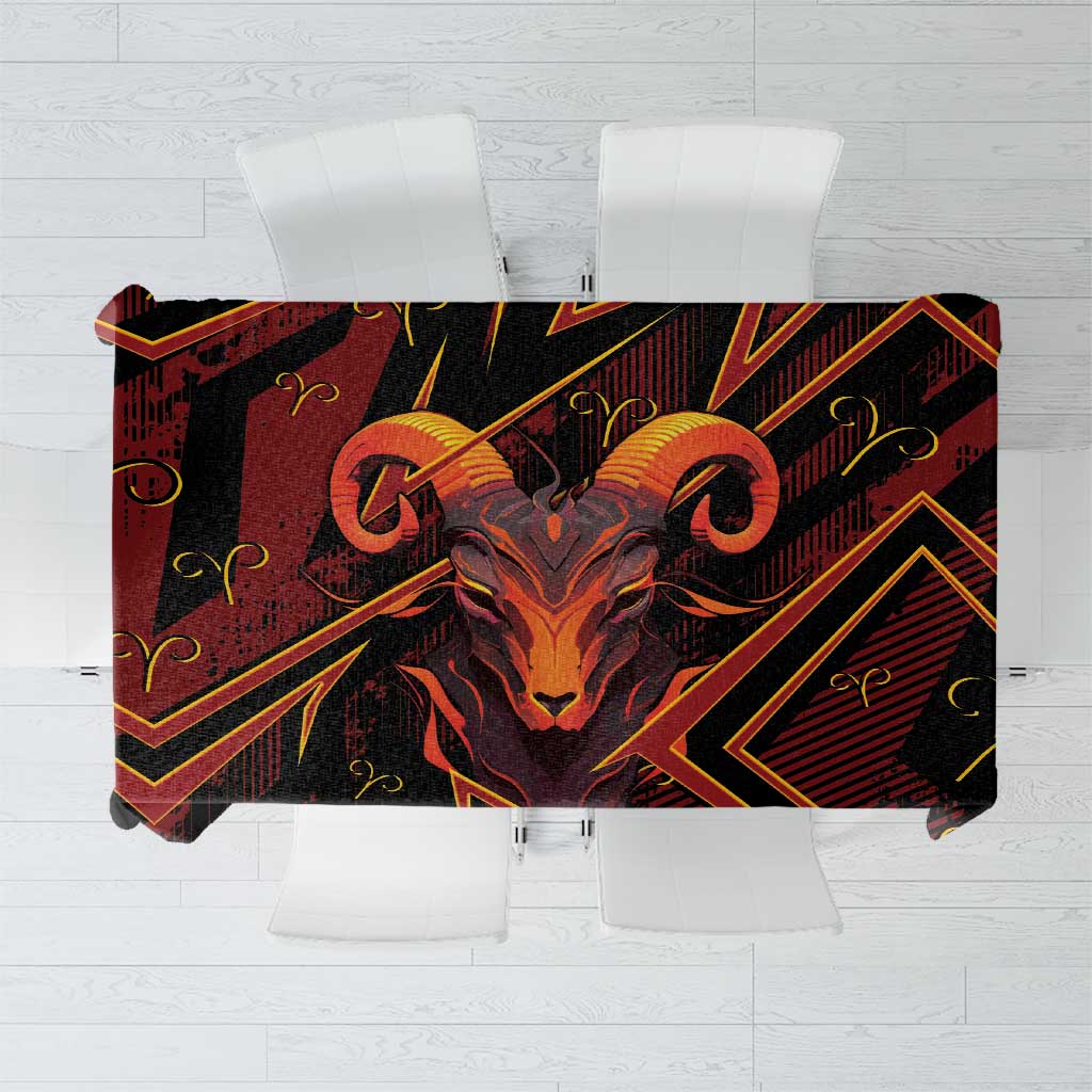 Aries Zodiac Tablecloth With Bold Triangle