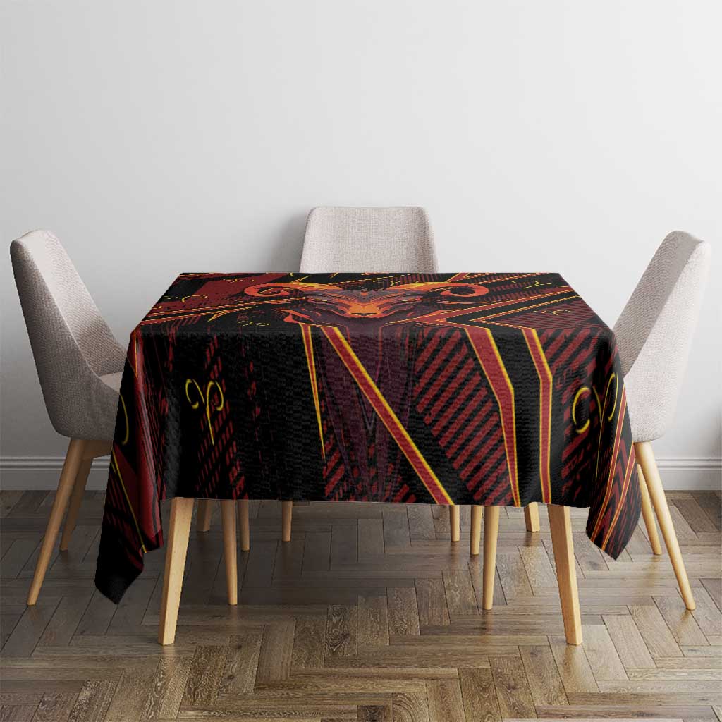 Aries Zodiac Tablecloth With Bold Triangle