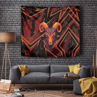 Aries Zodiac Tapestry With Bold Triangle