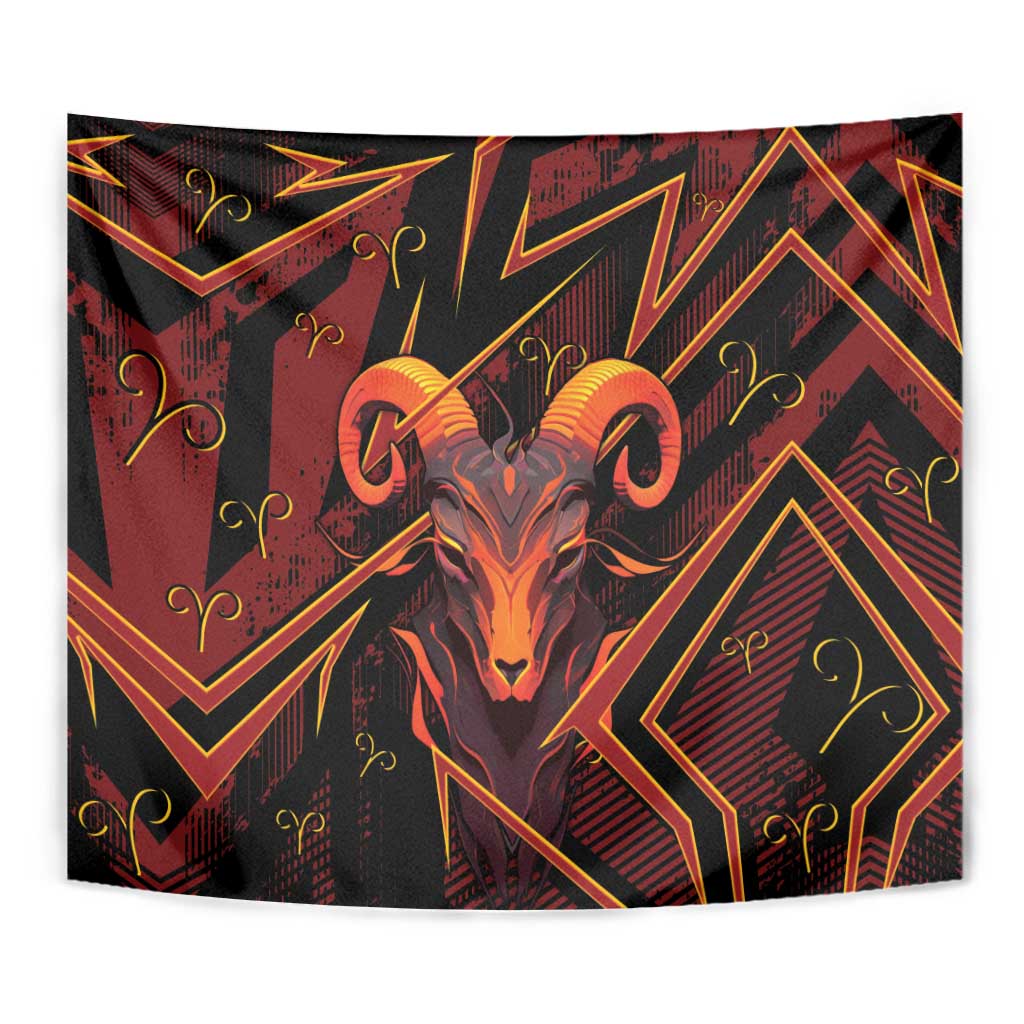 Aries Zodiac Tapestry With Bold Triangle