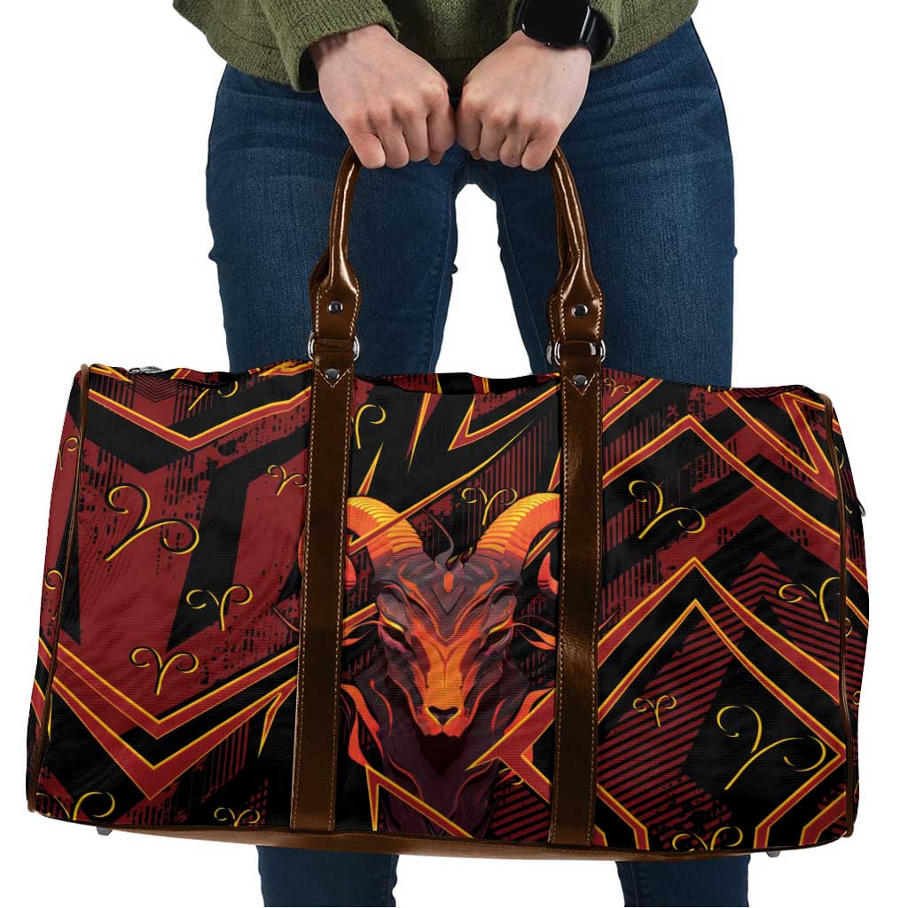Aries Zodiac Travel Bag With Bold Triangle