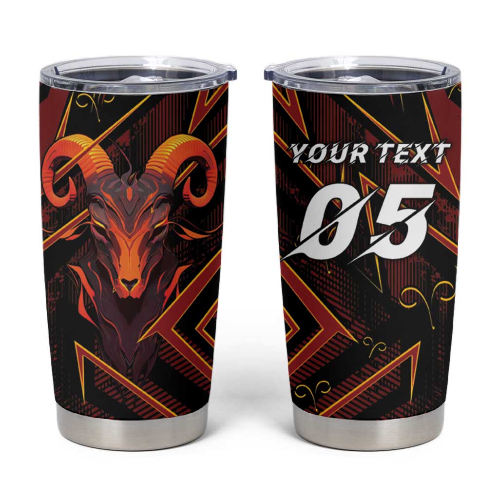 Custom Aries Zodiac Tumbler Cup With Bold Triangle