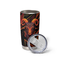 Custom Aries Zodiac Tumbler Cup With Bold Triangle