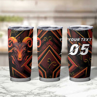 Custom Aries Zodiac Tumbler Cup With Bold Triangle