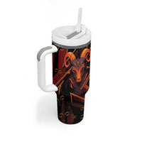 Custom Aries Zodiac Tumbler With Handle With Bold Triangle
