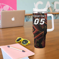 Custom Aries Zodiac Tumbler With Handle With Bold Triangle