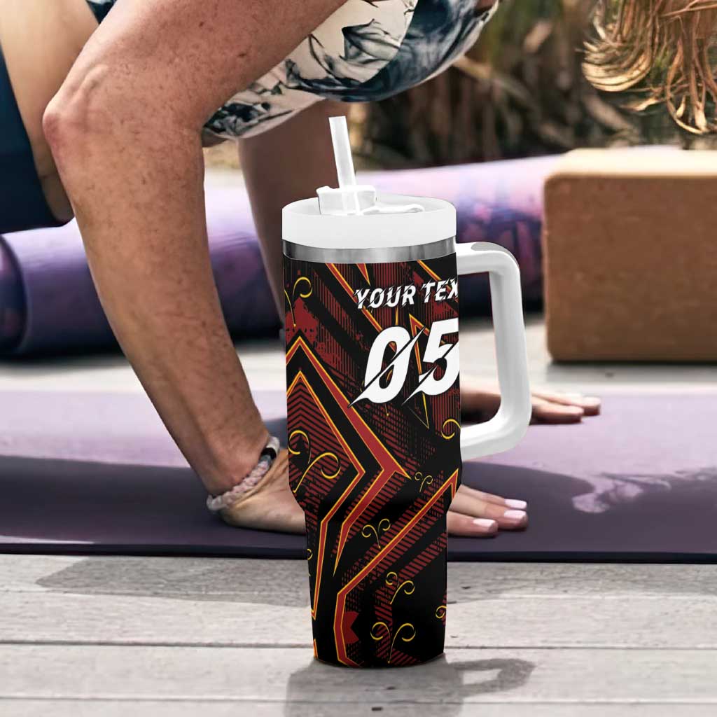 Custom Aries Zodiac Tumbler With Handle With Bold Triangle