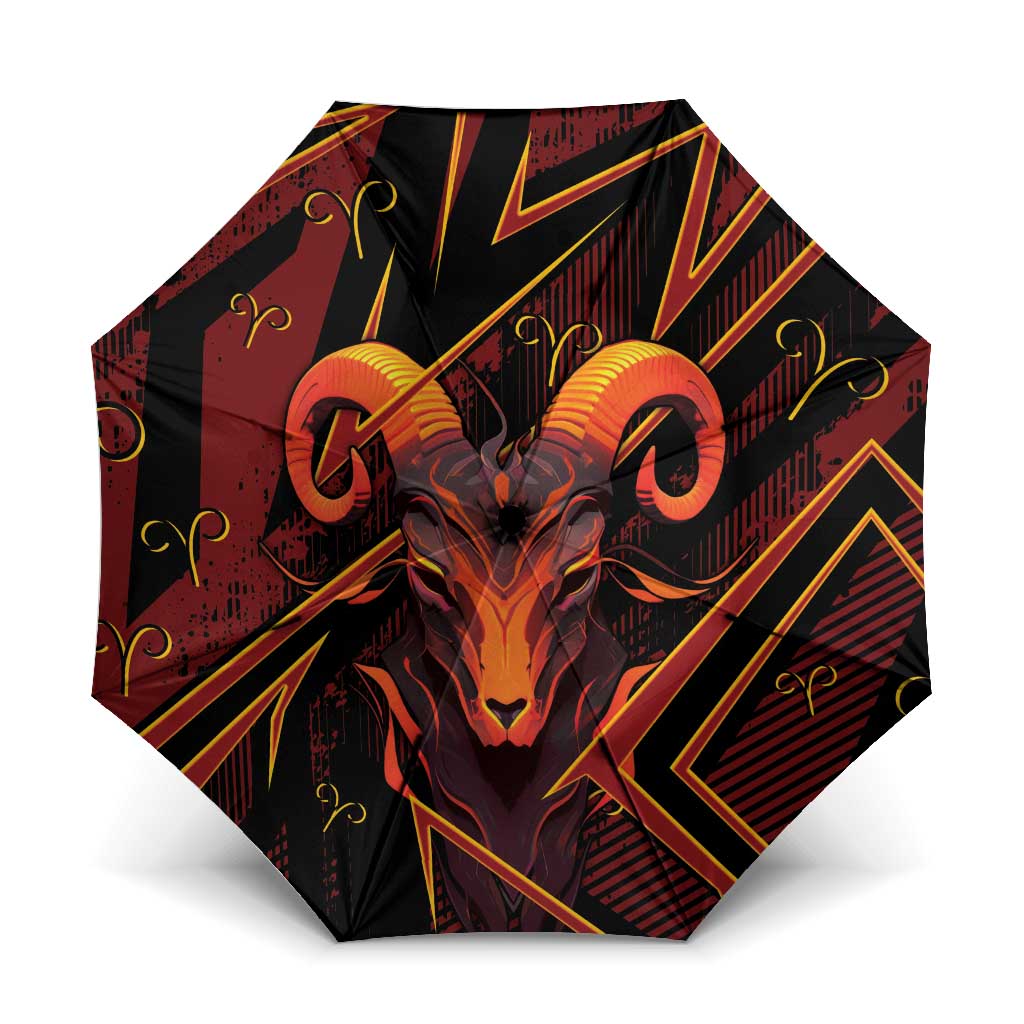 Aries Zodiac Umbrella With Bold Triangle