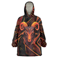 Custom Aries Zodiac Wearable Blanket Hoodie With Bold Triangle