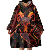 Custom Aries Zodiac Wearable Blanket Hoodie With Bold Triangle