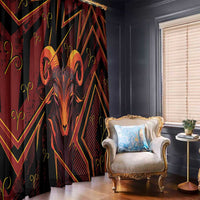 Aries Zodiac Window Curtain With Bold Triangle