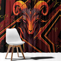 Aries Zodiac Window Curtain With Bold Triangle