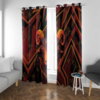 Aries Zodiac Window Curtain With Bold Triangle