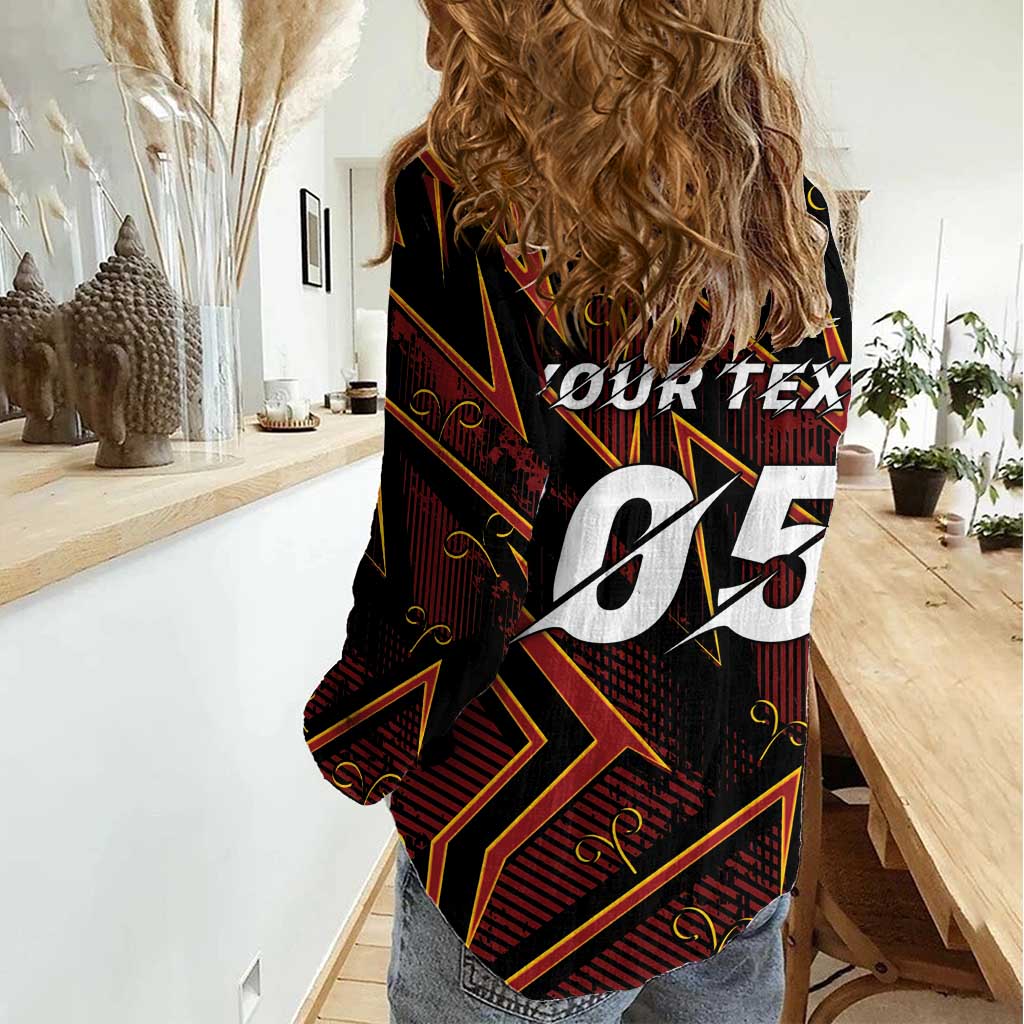 Custom Aries Zodiac Women Casual Shirt With Bold Triangle