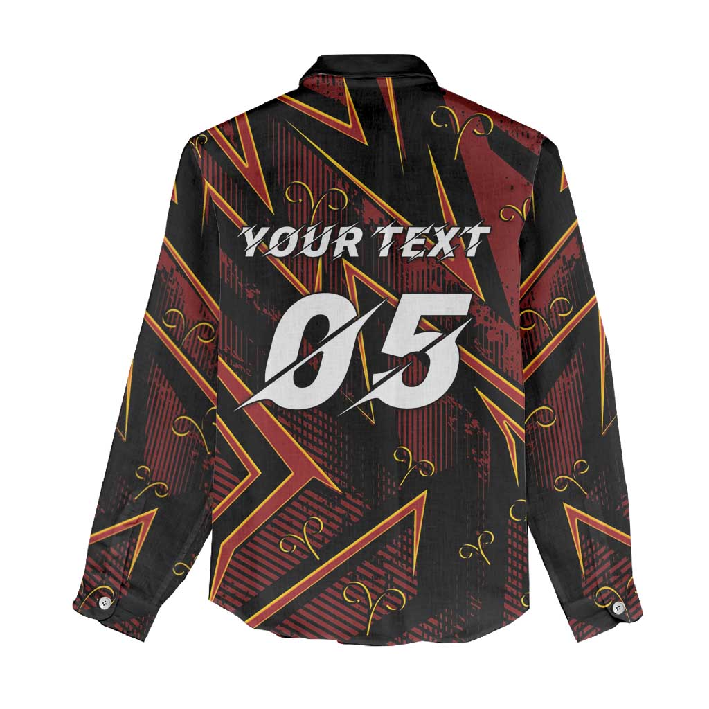 Custom Aries Zodiac Women Casual Shirt With Bold Triangle