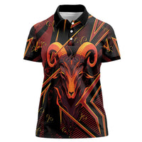 Custom Aries Zodiac Women Polo Shirt With Bold Triangle