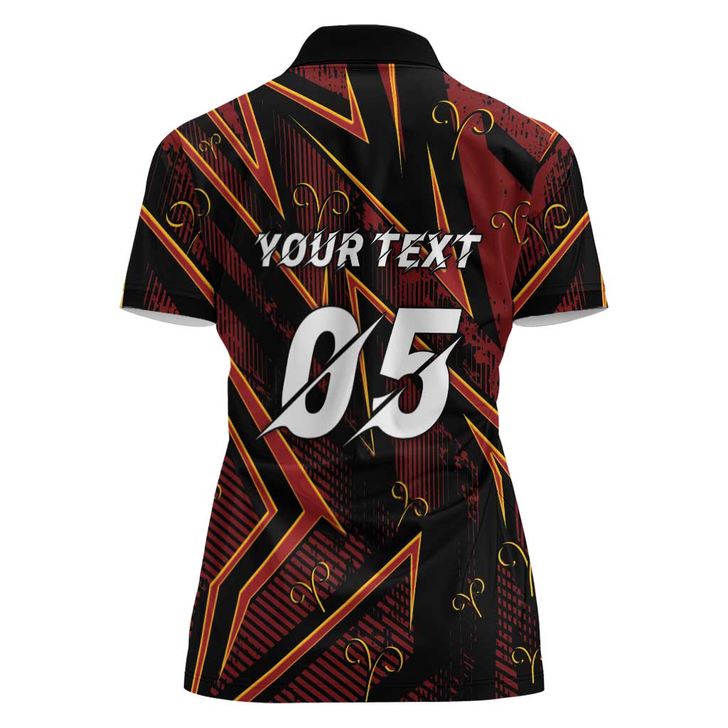 Custom Aries Zodiac Women Polo Shirt With Bold Triangle