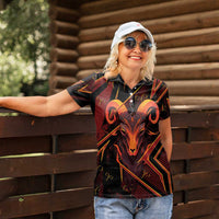 Custom Aries Zodiac Women Polo Shirt With Bold Triangle