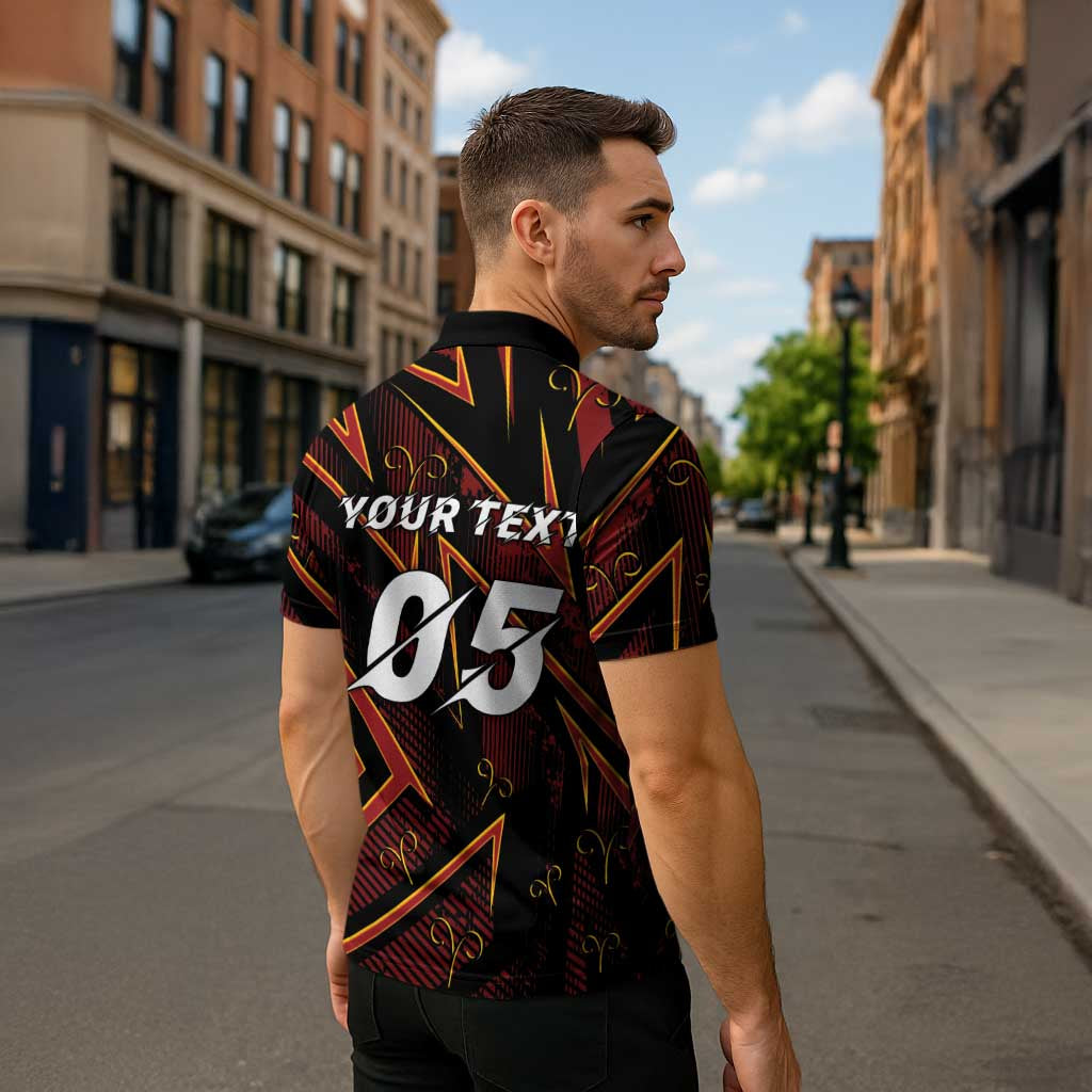 Custom Aries Zodiac Zipper Polo Shirt With Bold Triangle