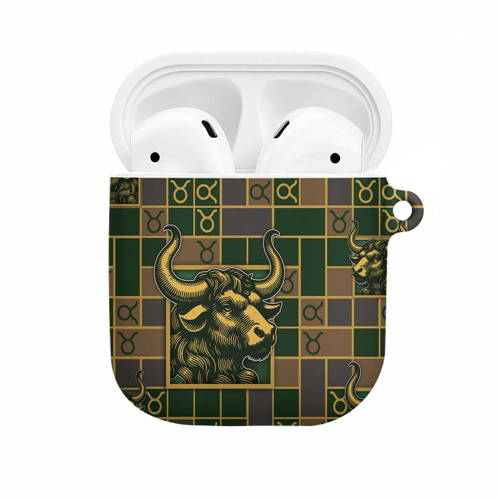 Taurus Zodiac AirPods Case Checkered Pattern