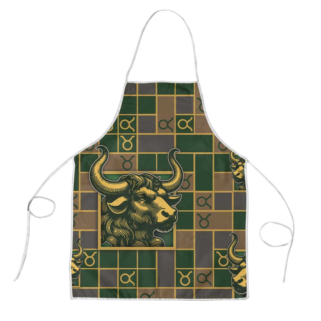 Taurus Zodiac Apron Checkered Pattern