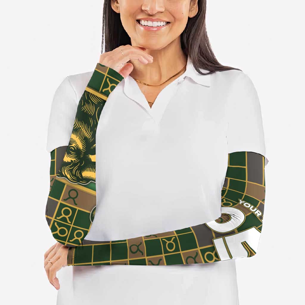 Custom Taurus Zodiac Arm Sleeves Checkered Pattern