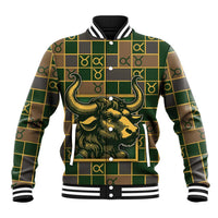 Custom Taurus Zodiac Baseball Jacket Checkered Pattern