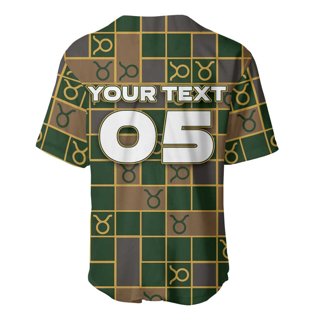 Custom Taurus Zodiac Baseball Jersey Checkered Pattern