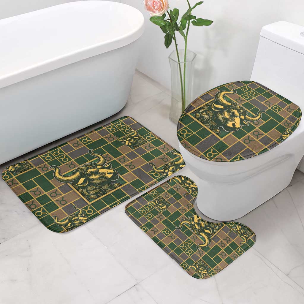Taurus Zodiac Bathroom Set Checkered Pattern
