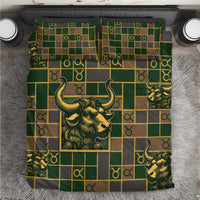 Taurus Zodiac Bedding Set Checkered Pattern