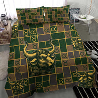 Taurus Zodiac Bedding Set Checkered Pattern