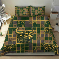 Taurus Zodiac Bedding Set Checkered Pattern