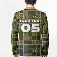 Custom Taurus Zodiac Blazer Checkered Pattern