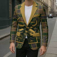 Custom Taurus Zodiac Blazer Checkered Pattern