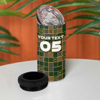 Custom Taurus Zodiac 4 in 1 Can Cooler Tumbler Checkered Pattern