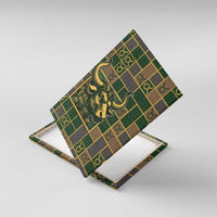Taurus Zodiac Canvas Wall Art Checkered Pattern