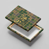 Taurus Zodiac Canvas Wall Art Checkered Pattern