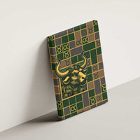 Taurus Zodiac Canvas Wall Art Checkered Pattern