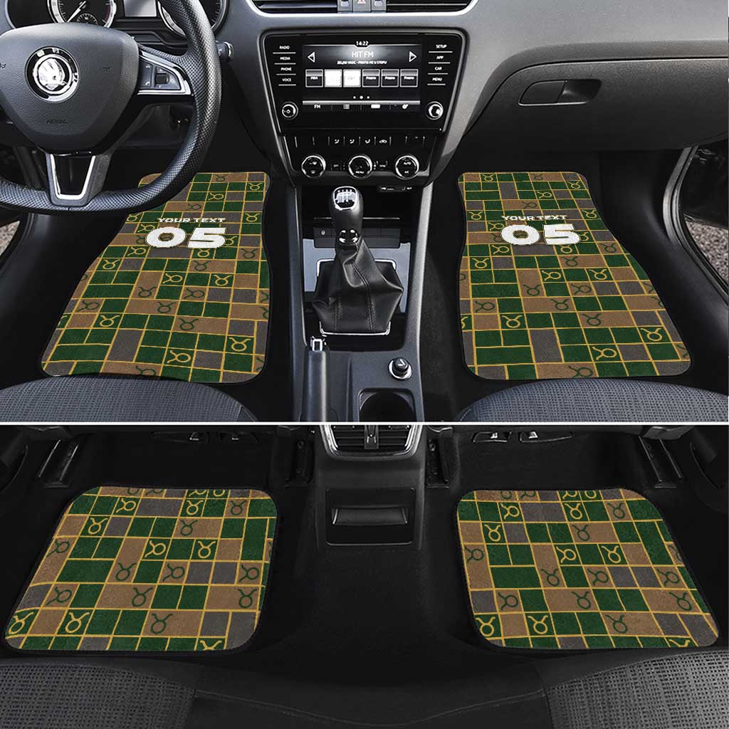 Custom Taurus Zodiac Car Mats Checkered Pattern