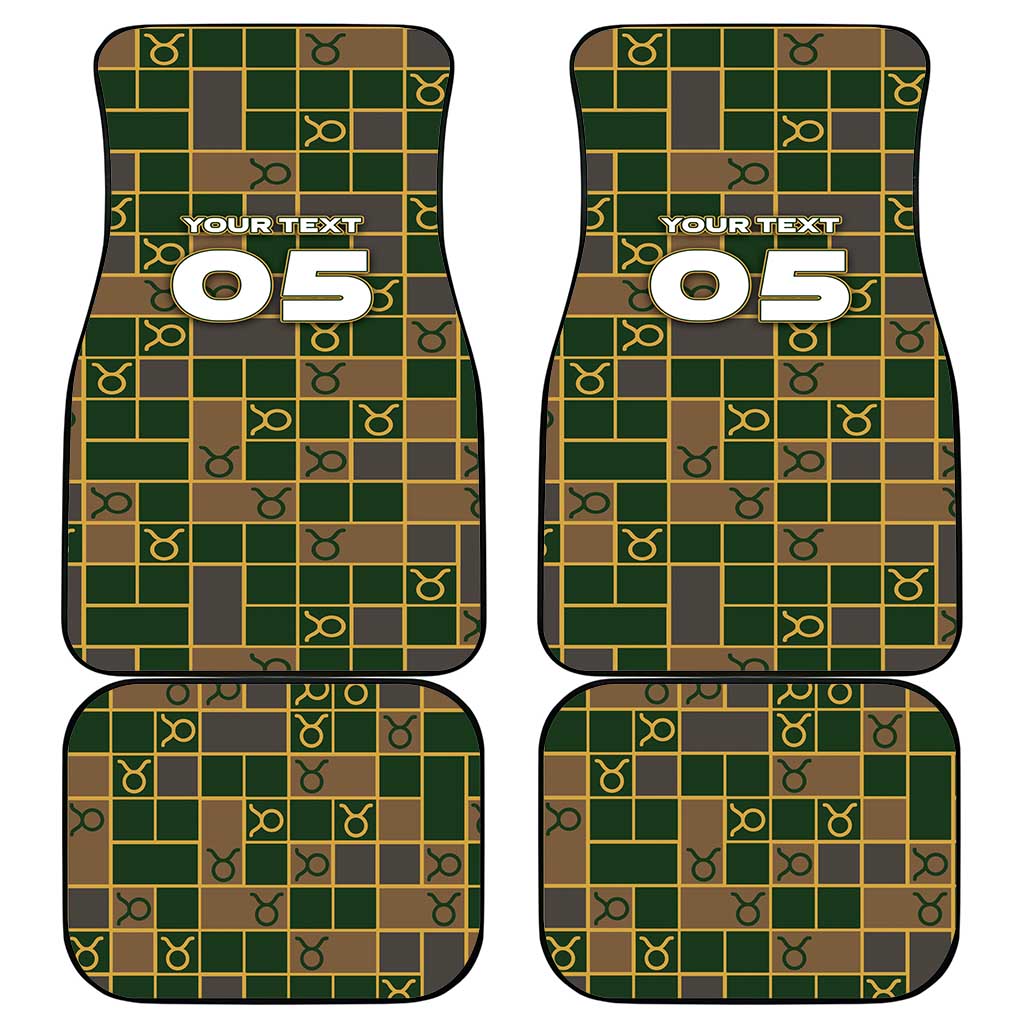 Custom Taurus Zodiac Car Mats Checkered Pattern