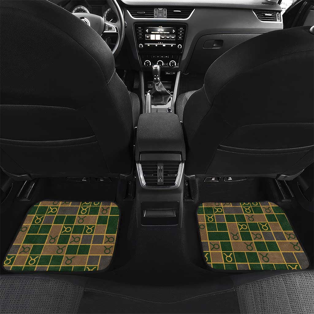 Custom Taurus Zodiac Car Mats Checkered Pattern