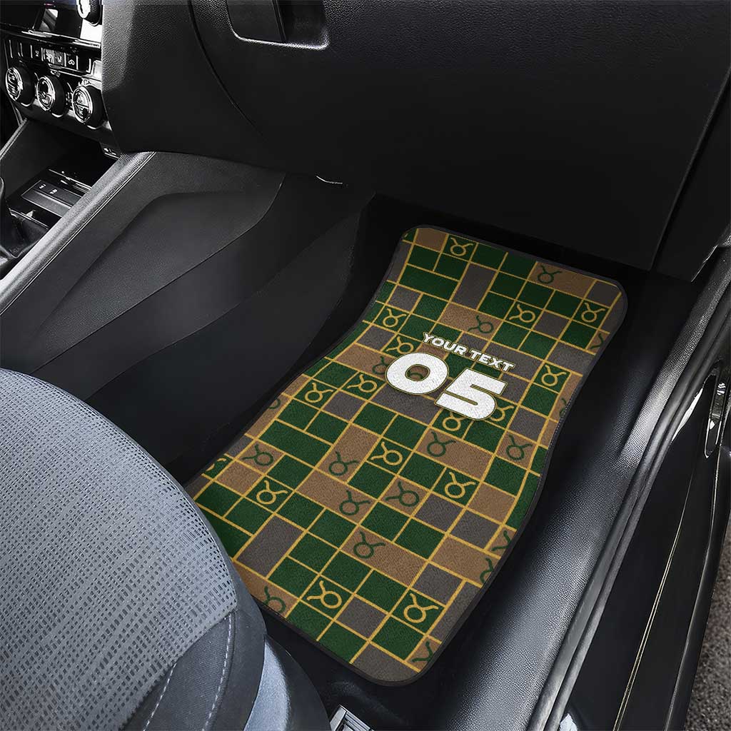 Custom Taurus Zodiac Car Mats Checkered Pattern