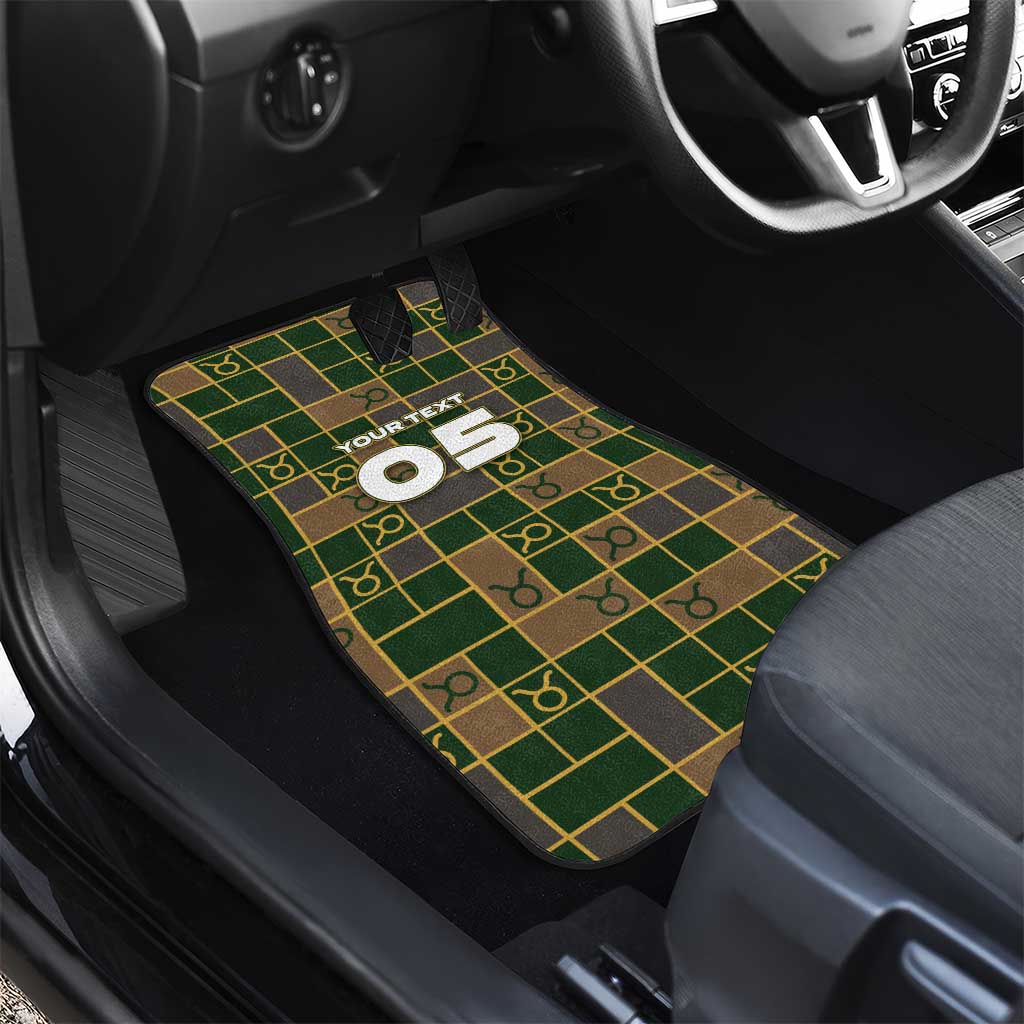Custom Taurus Zodiac Car Mats Checkered Pattern