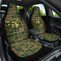 Taurus Zodiac Car Seat Cover Checkered Pattern