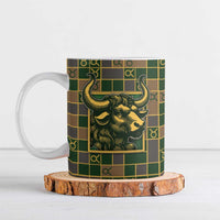 Custom Taurus Zodiac Ceramic Mug Checkered Pattern