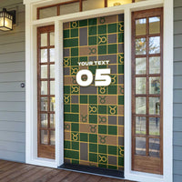 Custom Taurus Zodiac Door Cover Checkered Pattern
